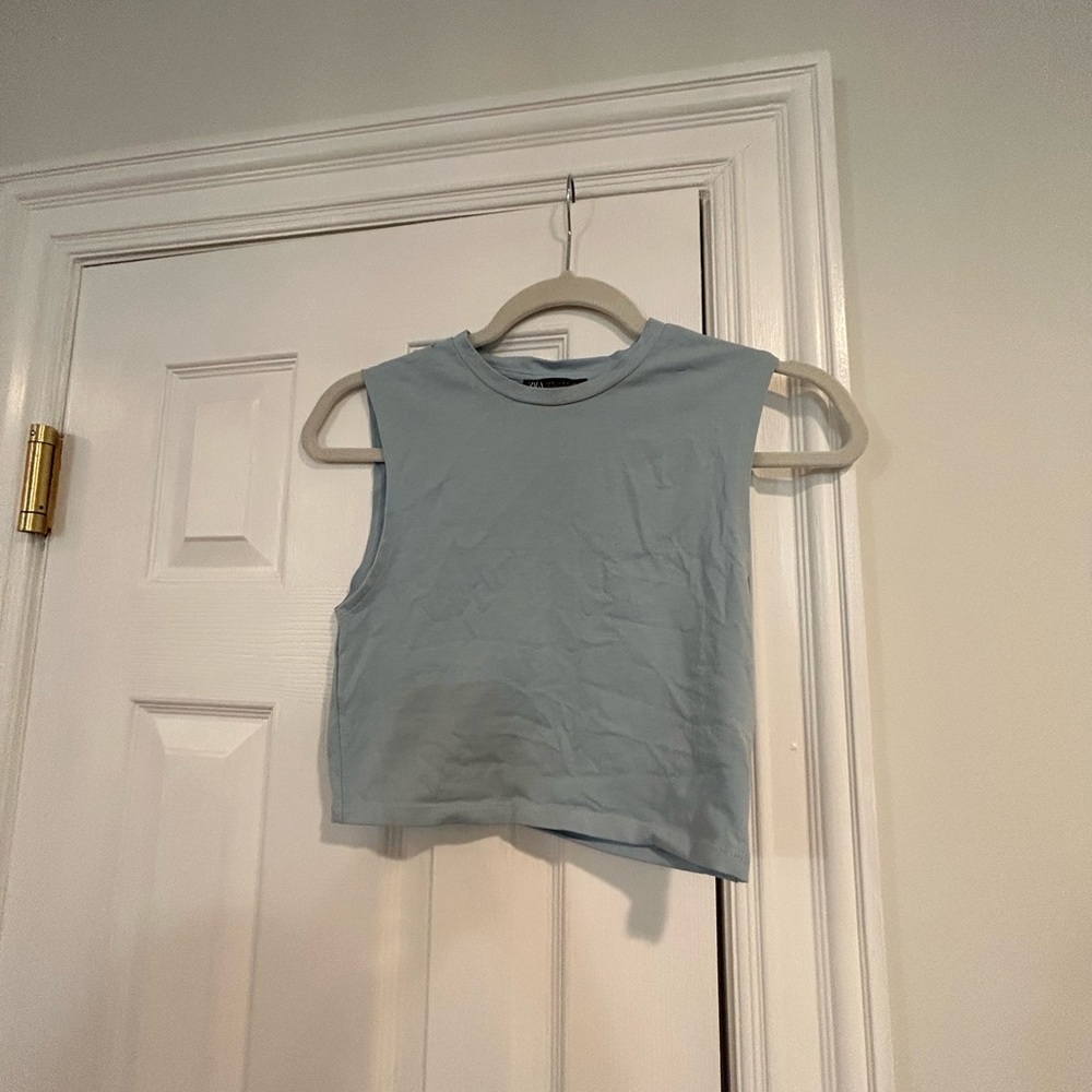 Zara small blue tank top cropped